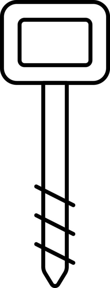 ilustração do unha aderência Preto fino linha ícone. vetor