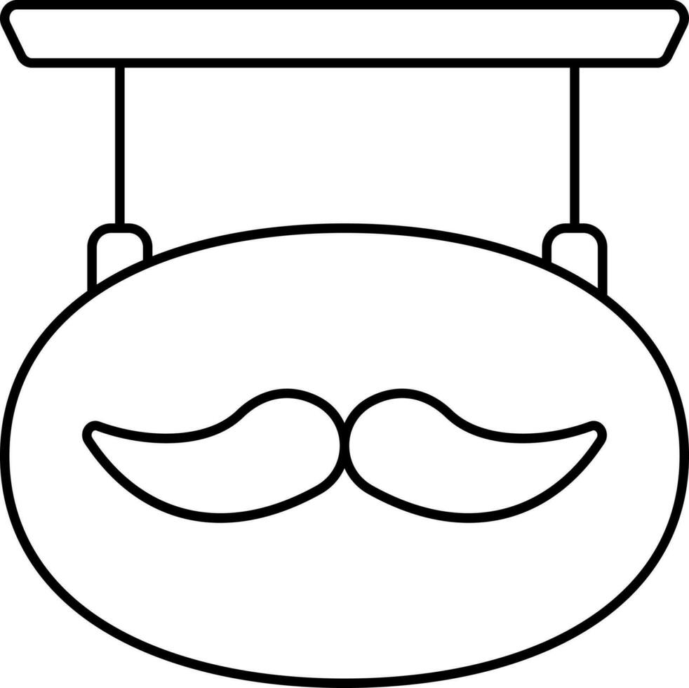 aguentar bigode tabuleta linha arte ícone. vetor