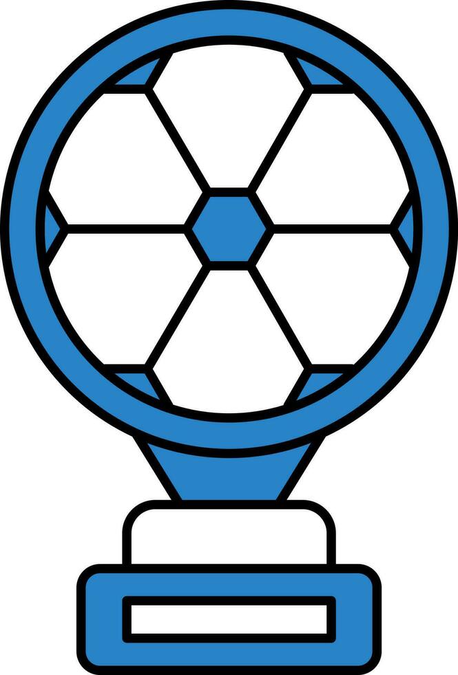 azul e branco futebol troféu ícone dentro plano estilo. vetor