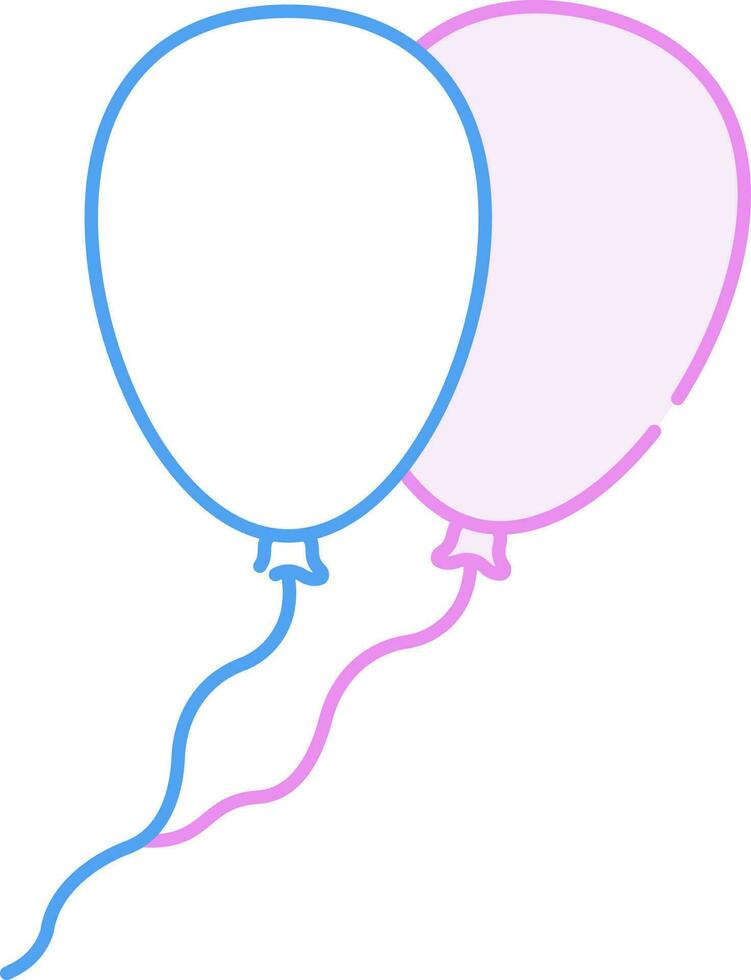 azul e Rosa fino linha arte dois grupo balão ícone. vetor