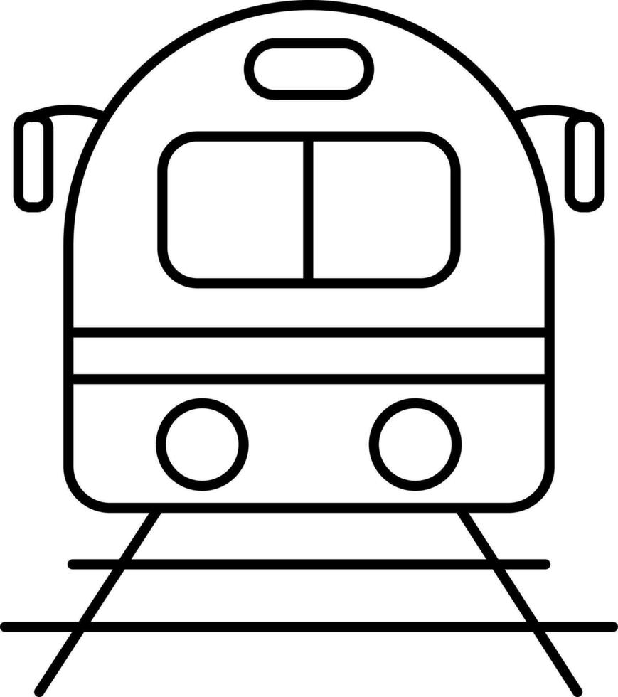 Preto linha arte do trem ícone ou símbolo. vetor