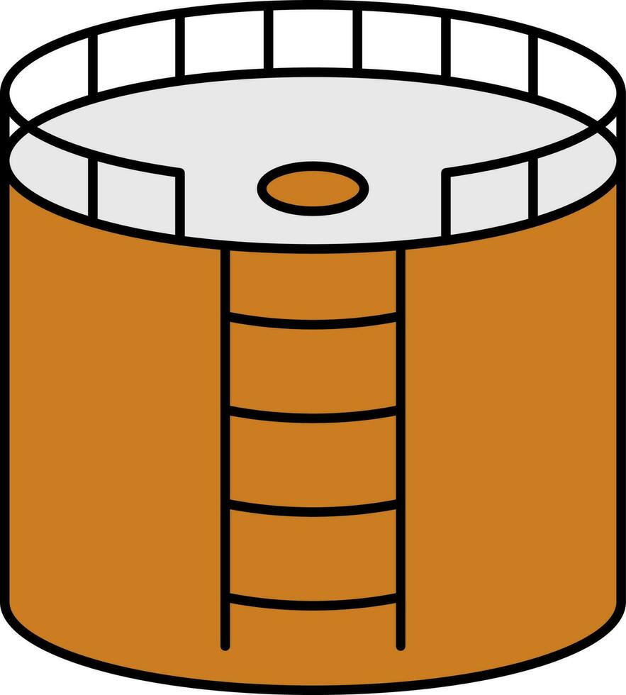 óleo armazenamento tanque plano ícone dentro laranja cor. vetor