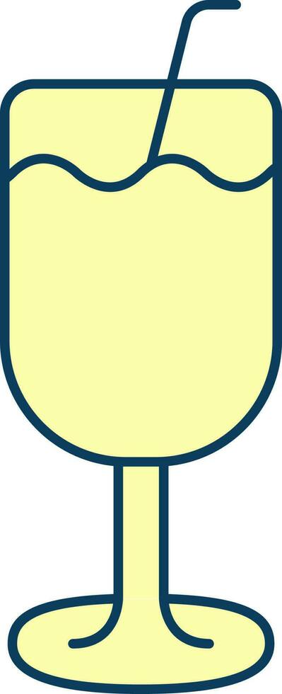 amarelo beber vidro com Palha plano ícone. vetor