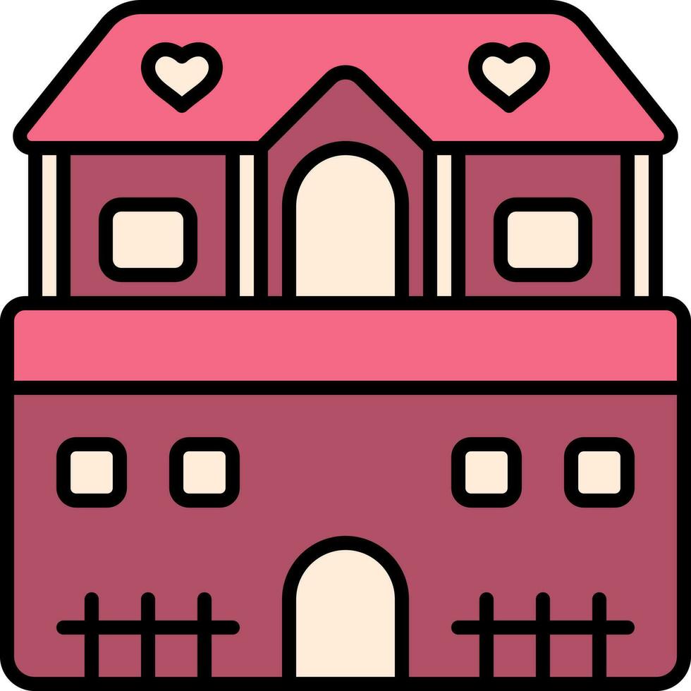 doce casa construção ícone dentro Rosa cor. vetor