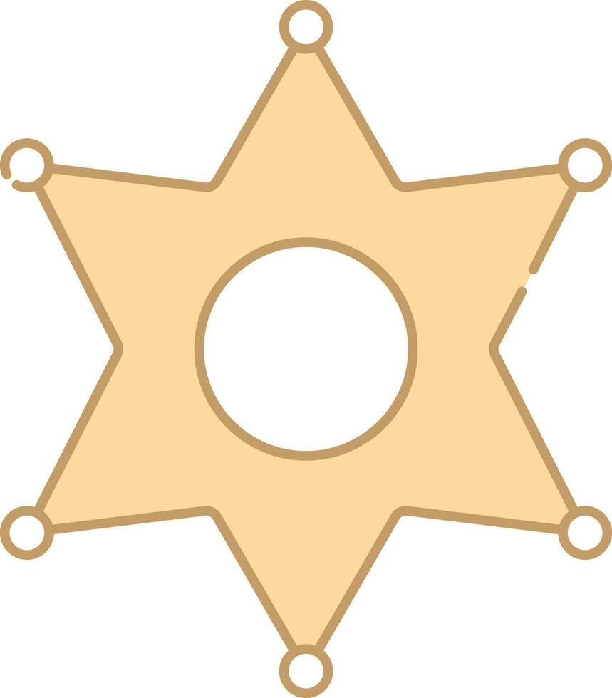 plano ilustração do pêssego xerife Estrela ícone. vetor