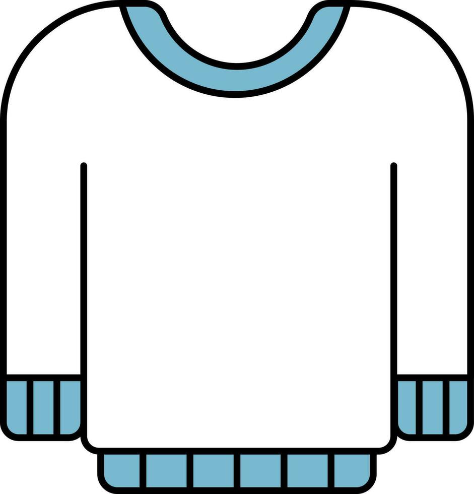 azul e branco suéter ícone dentro plano estilo. vetor