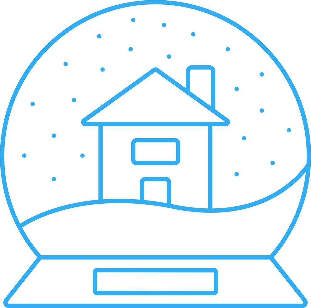 queda de neve com casa construção dentro artigos de vidro bola esboço ícone. vetor