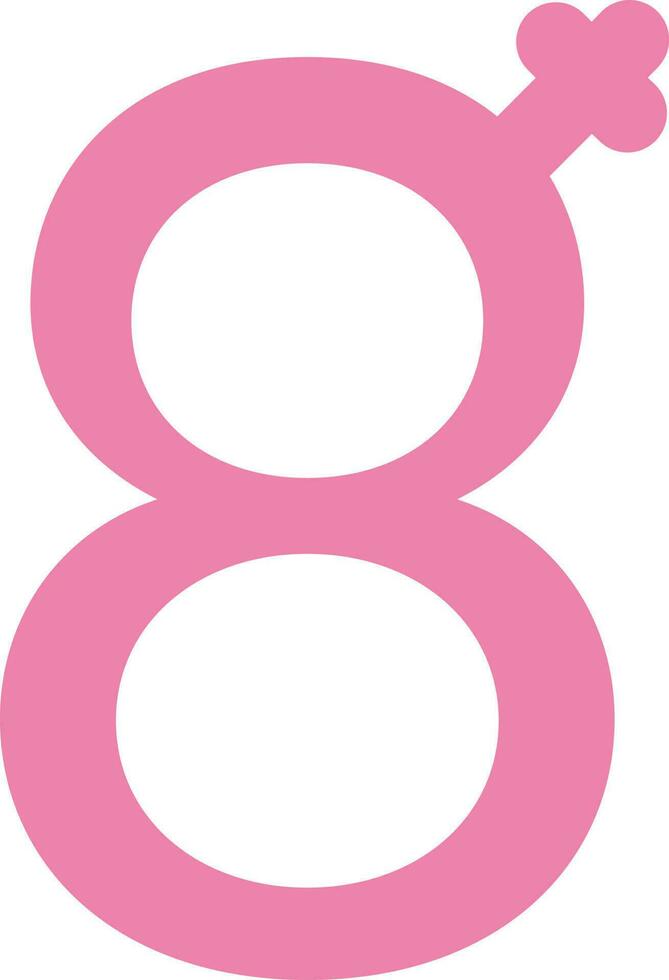 oito número fêmea símbolo ícone dentro plano estilo. vetor