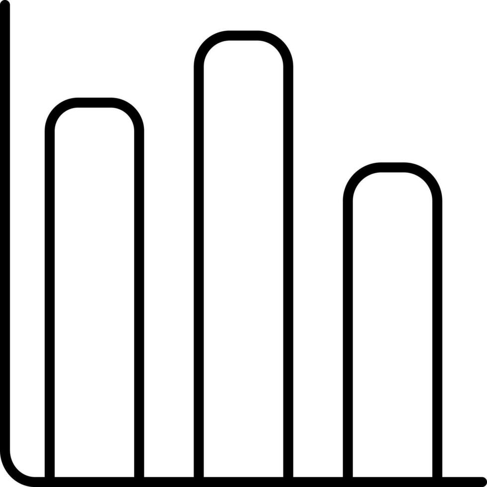 três nível Barra gráfico ícone dentro linear estilo. vetor