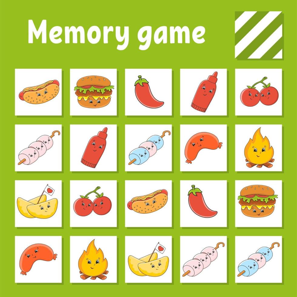 jogo de memória para crianças vetor