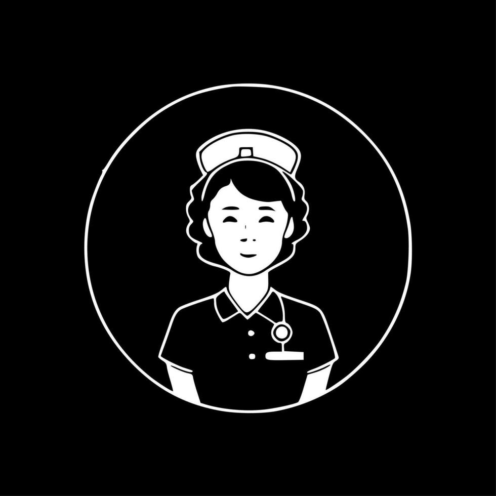 enfermeira, minimalista e simples silhueta - vetor ilustração