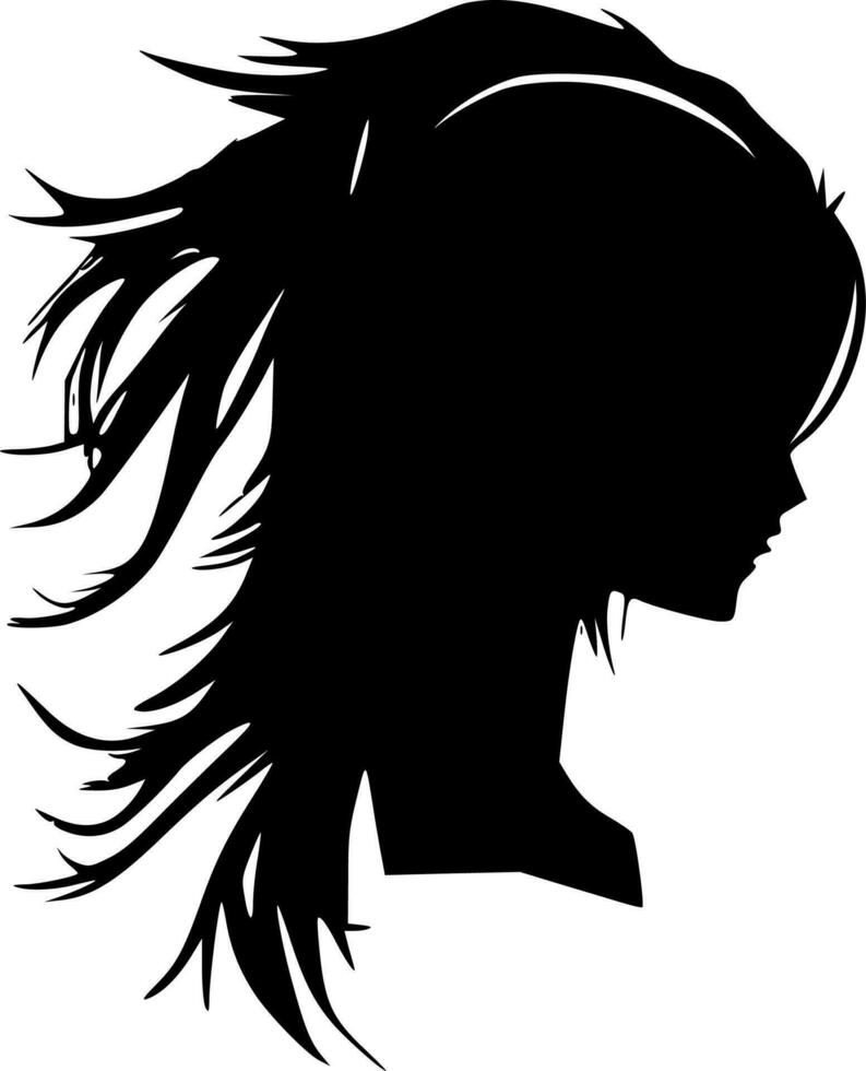 cabelo - Preto e branco isolado ícone - vetor ilustração