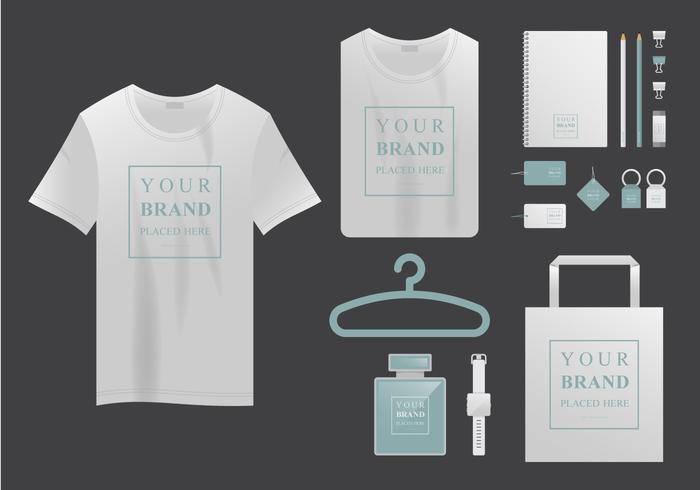 T-shirt realista Mock Up e Company Branding vetor
