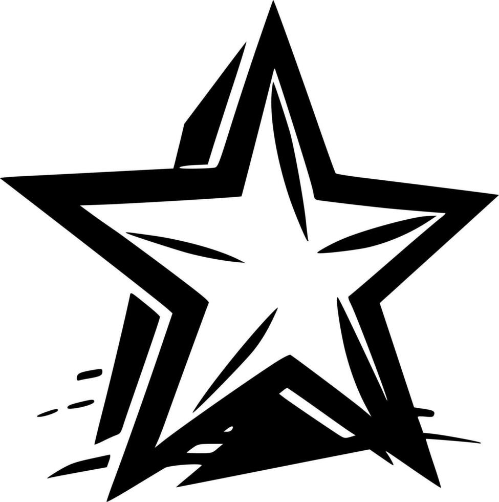 Estrela - Preto e branco isolado ícone - vetor ilustração