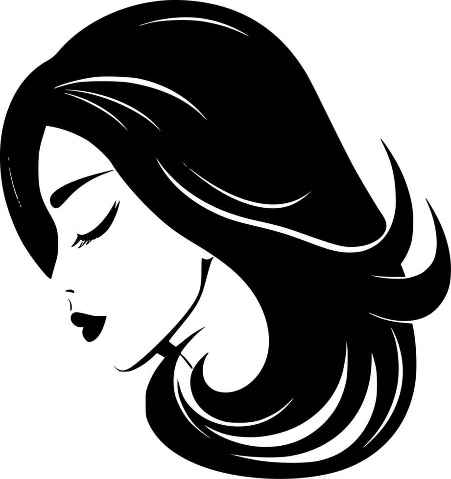 cabelo - minimalista e plano logotipo - vetor ilustração