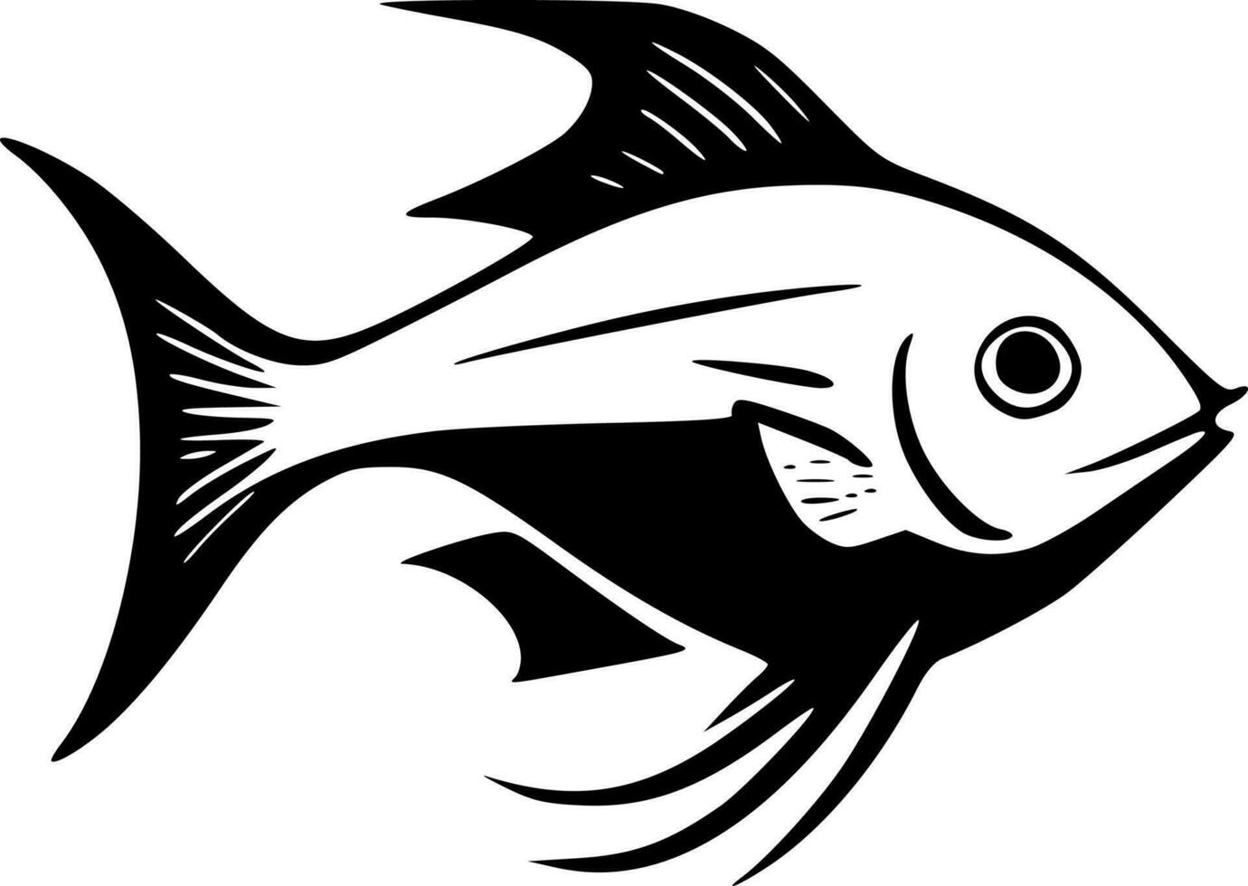 peixe, Preto e branco vetor - qualidade SVG