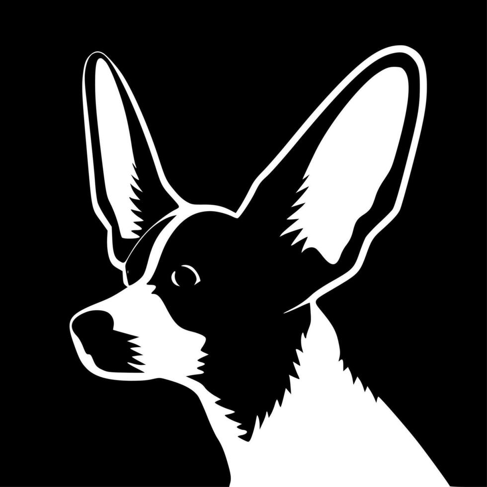 cachorro ouvidos, minimalista e simples silhueta - vetor ilustração