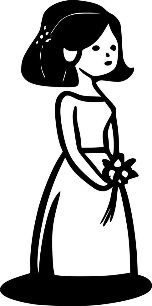 dama de honra, minimalista e simples silhueta - vetor ilustração