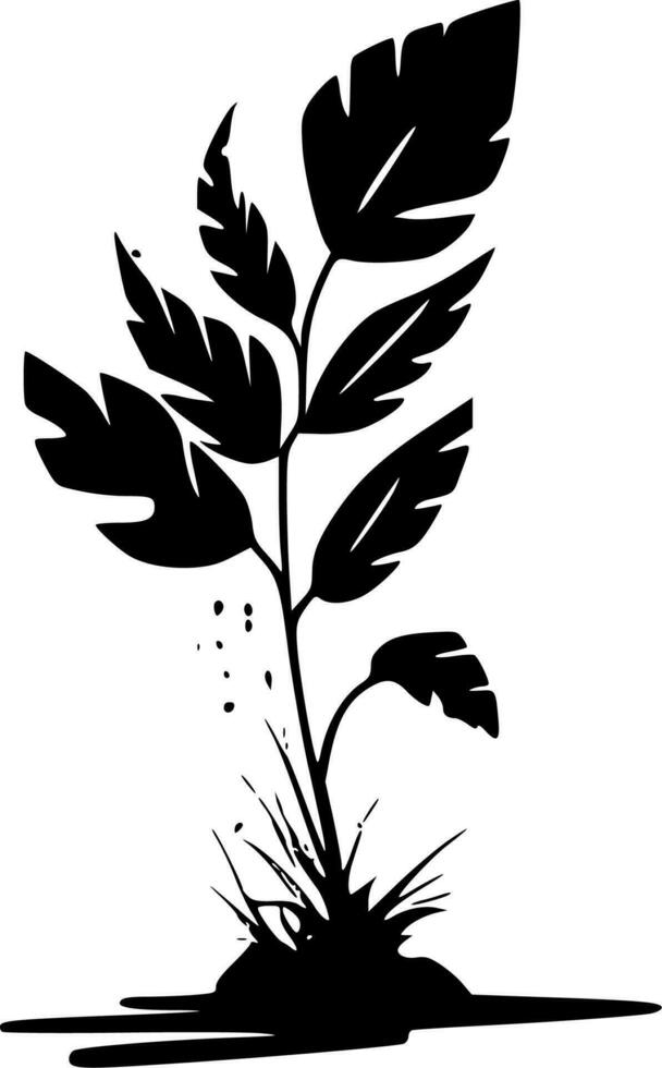 plantar - Preto e branco isolado ícone - vetor ilustração