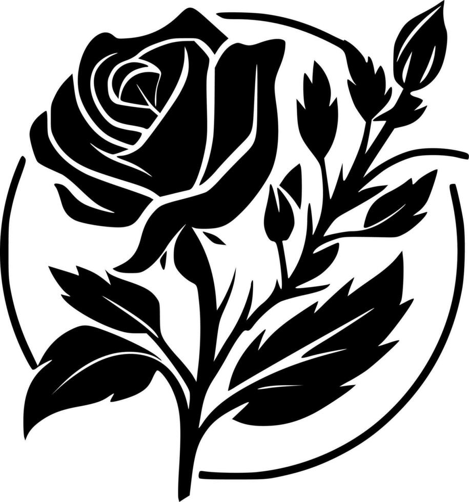 rosa - Preto e branco isolado ícone - vetor ilustração