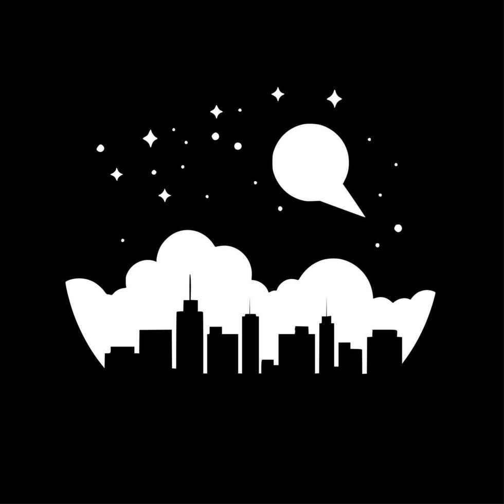 noite céu - Preto e branco isolado ícone - vetor ilustração