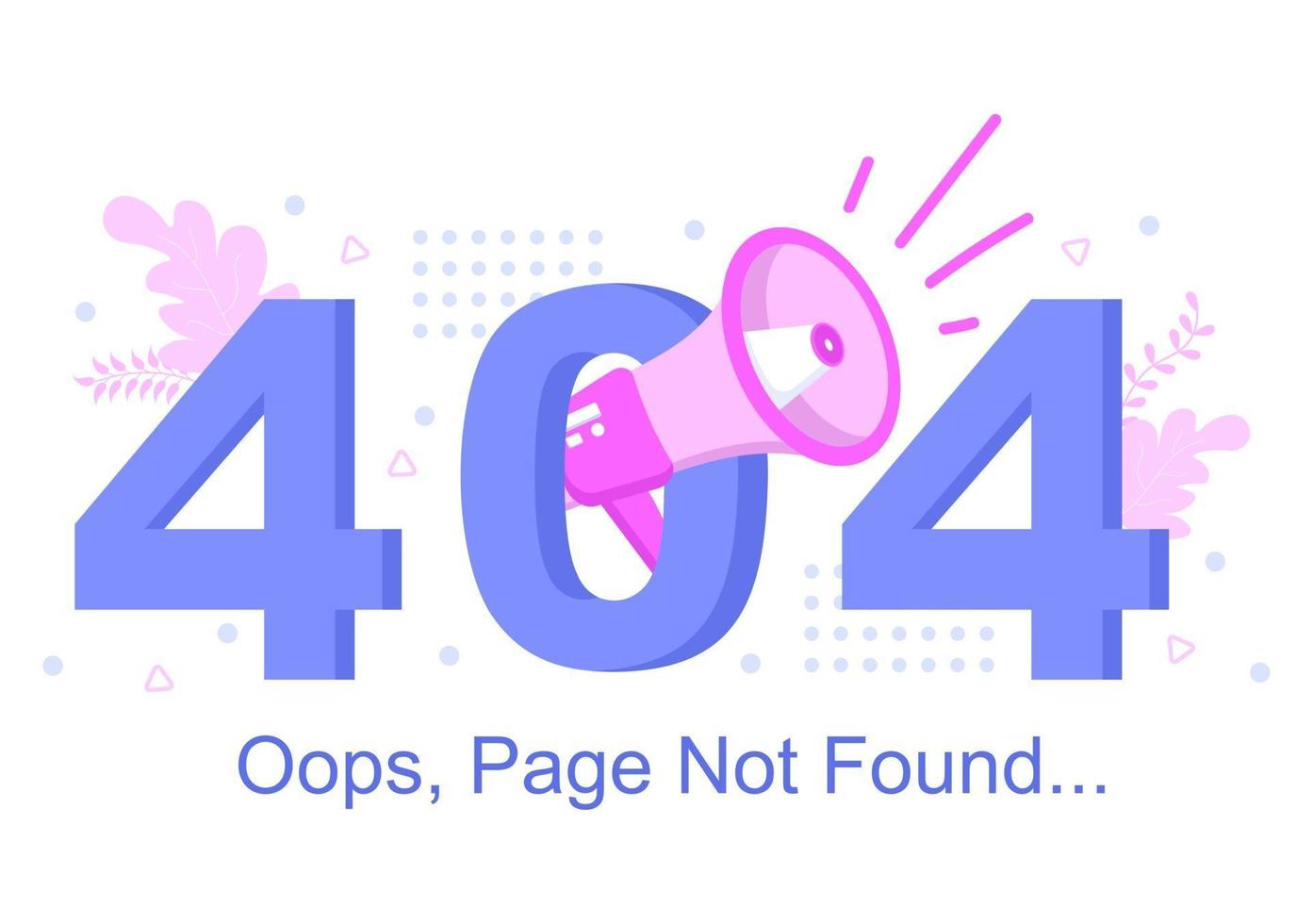 Ilustração em vetor erro 404 e página não encontrada