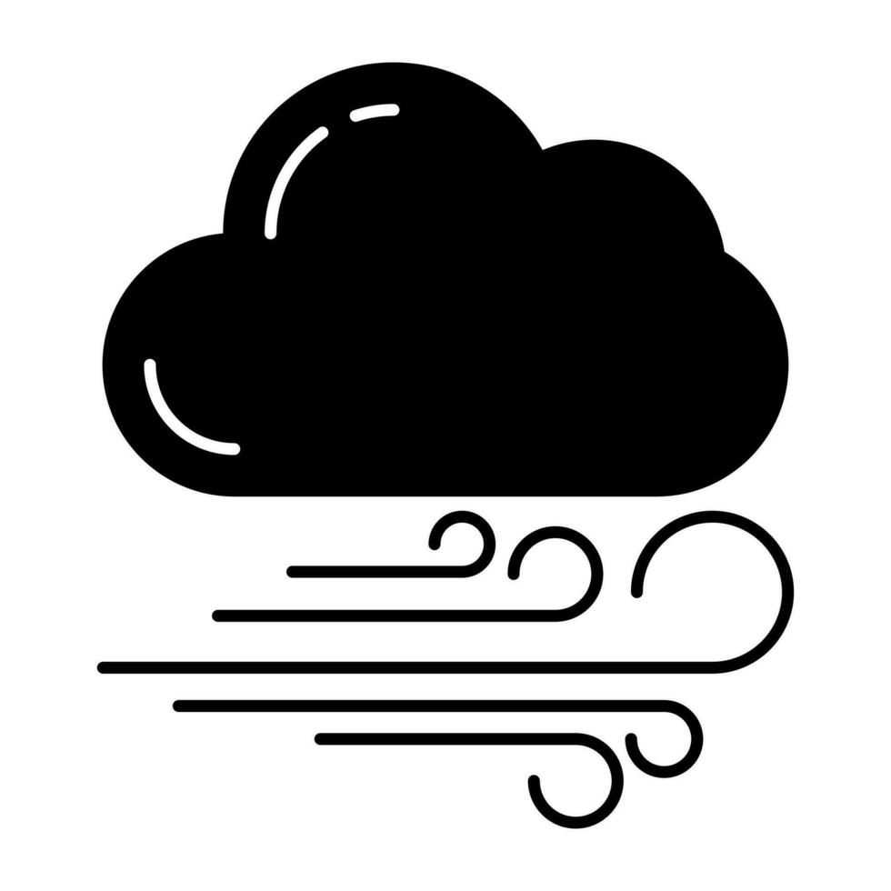 editável Projeto ícone do ventoso nuvem vetor