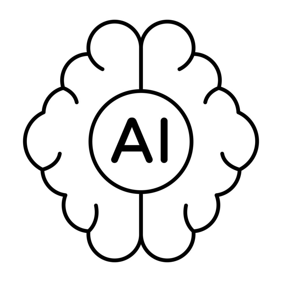 ícone de design moderno de cérebro artificial vetor
