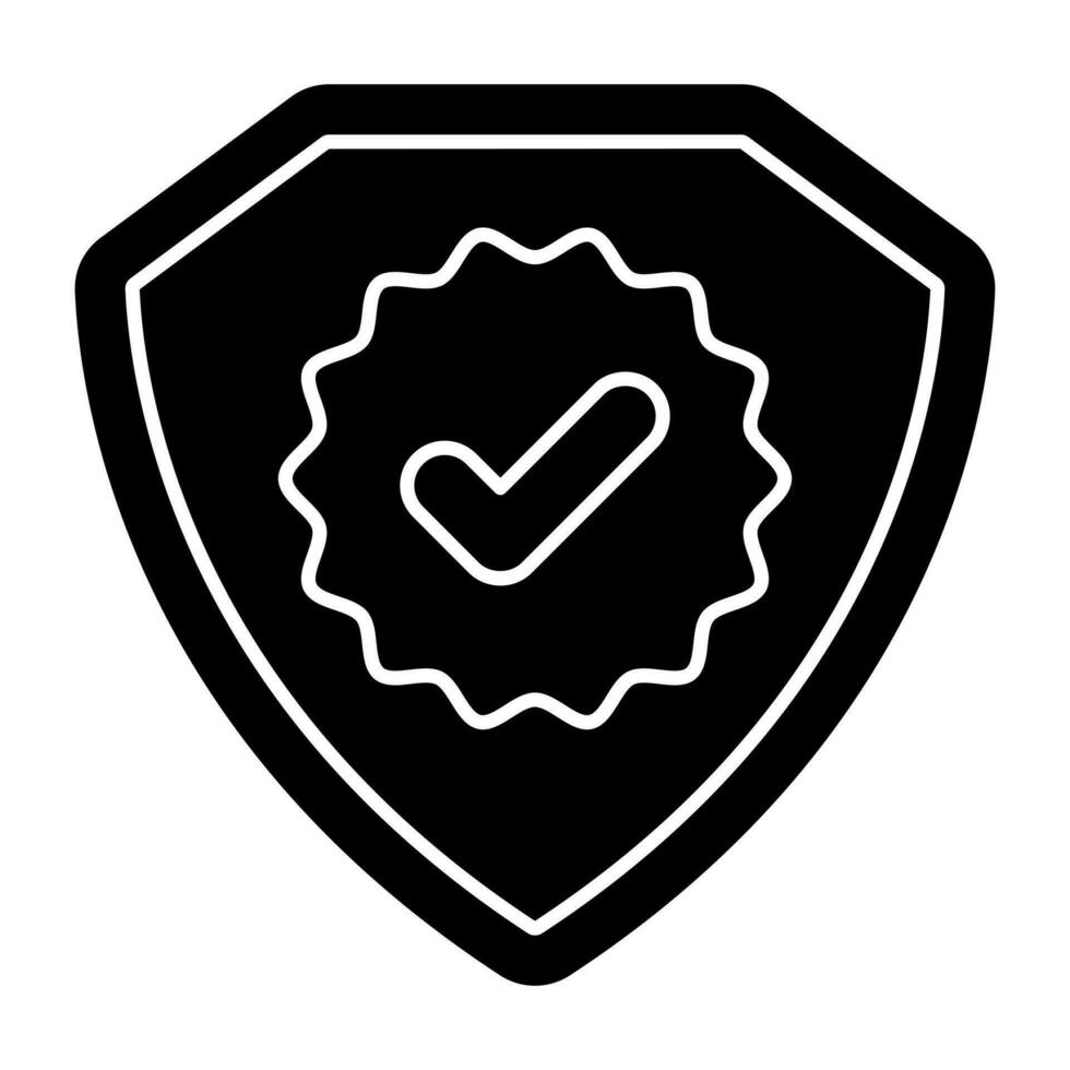 um ícone de design editável de escudo verificado vetor