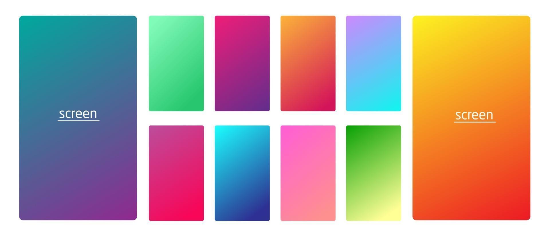 fundo de cor suave gradiente pastel vibrante e suave definido para dispositivos pc e tela do smartphone moderno fundos de cor pastel suave vetorial vetor