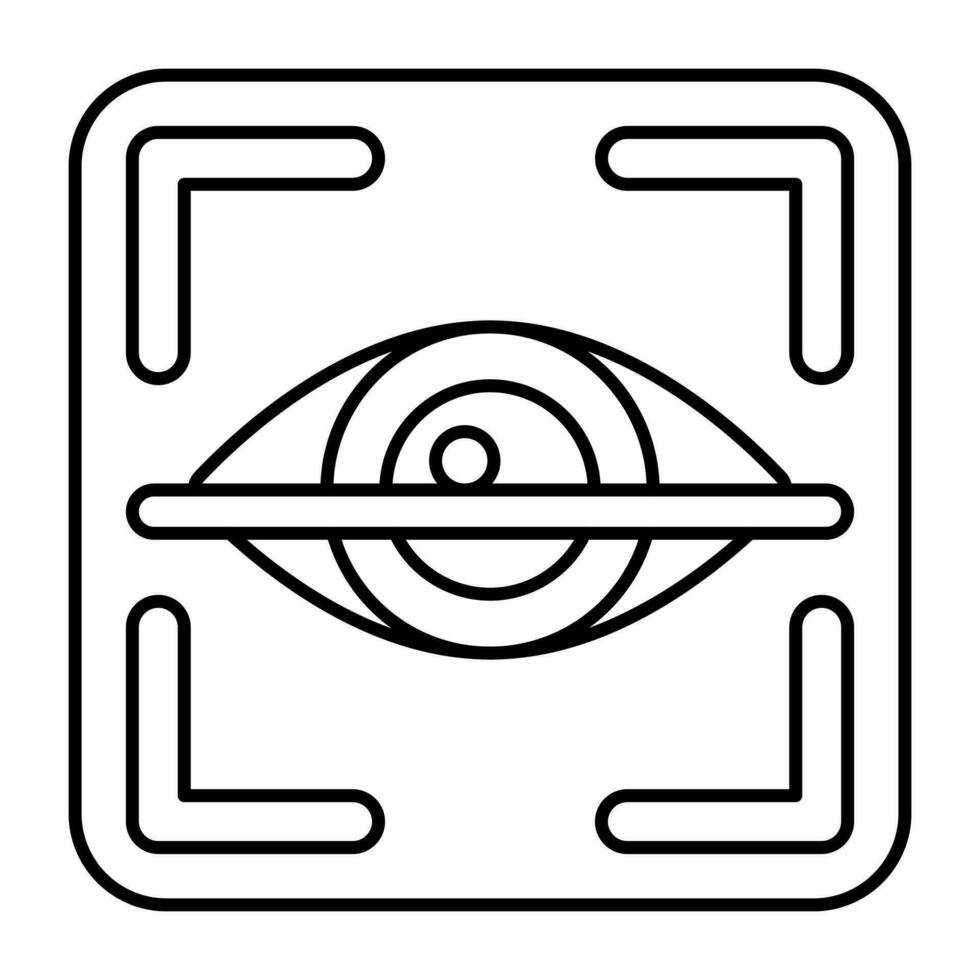 um ícone de design colorido de reconhecimento de íris vetor