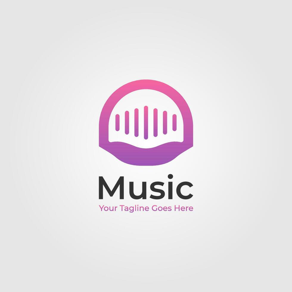 música logotipo vetor gráfico Projeto dentro roxa gradiente cor