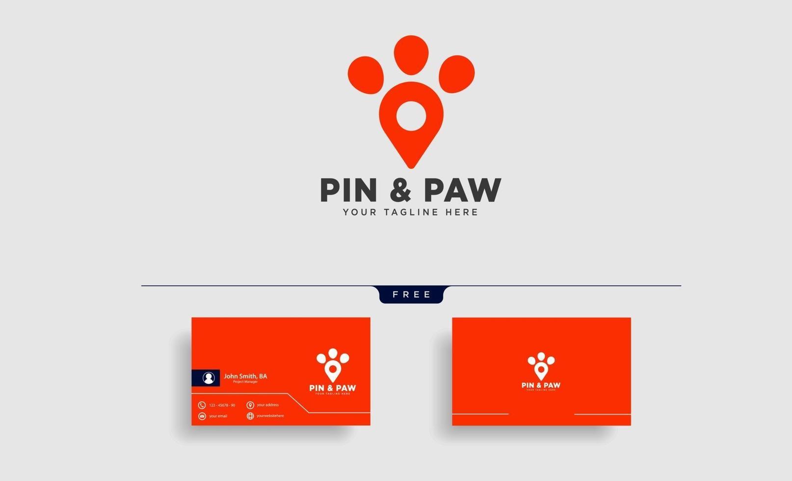 pino ou localização animal de estimação logotipo modelo vetor elemento de ícone isolado