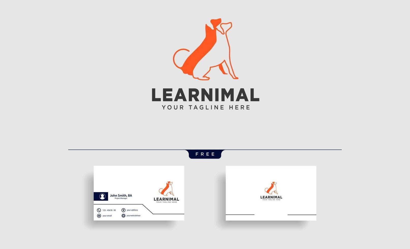 cão de estimação animal linha arte estilo logotipo modelo vetor ícone elemento isolado