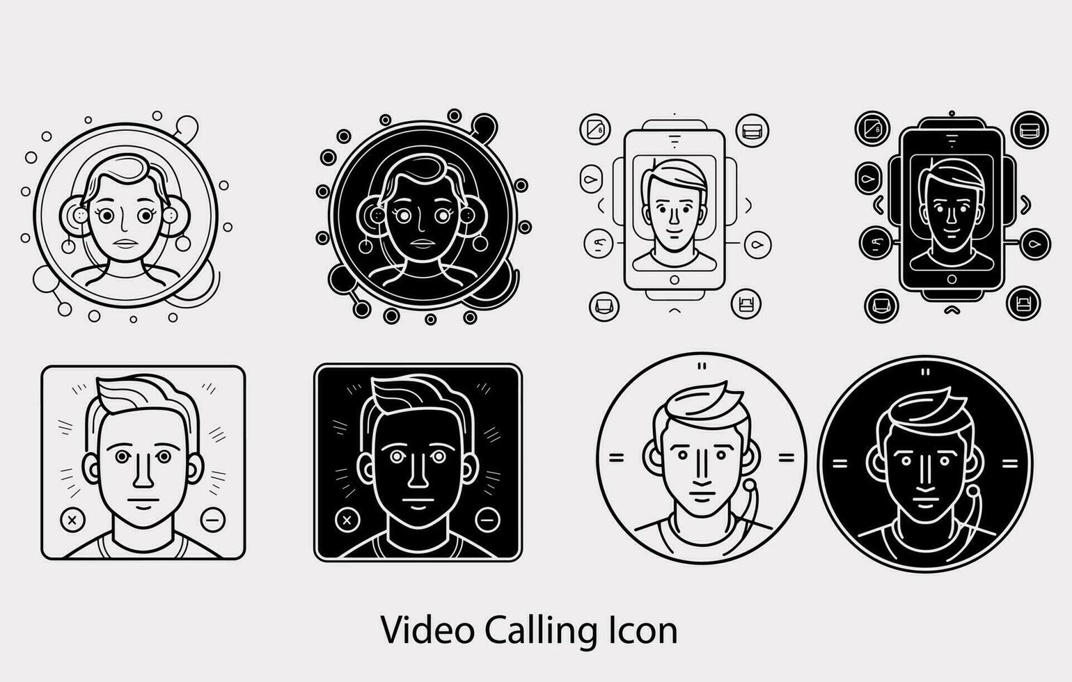 vídeo chamando ícone esboço estilo simples conjunto do vídeo conferência relacionado vetor linha ícones, videochamada linha ícone. mínimo vetor ilustração, simples esboço ícones