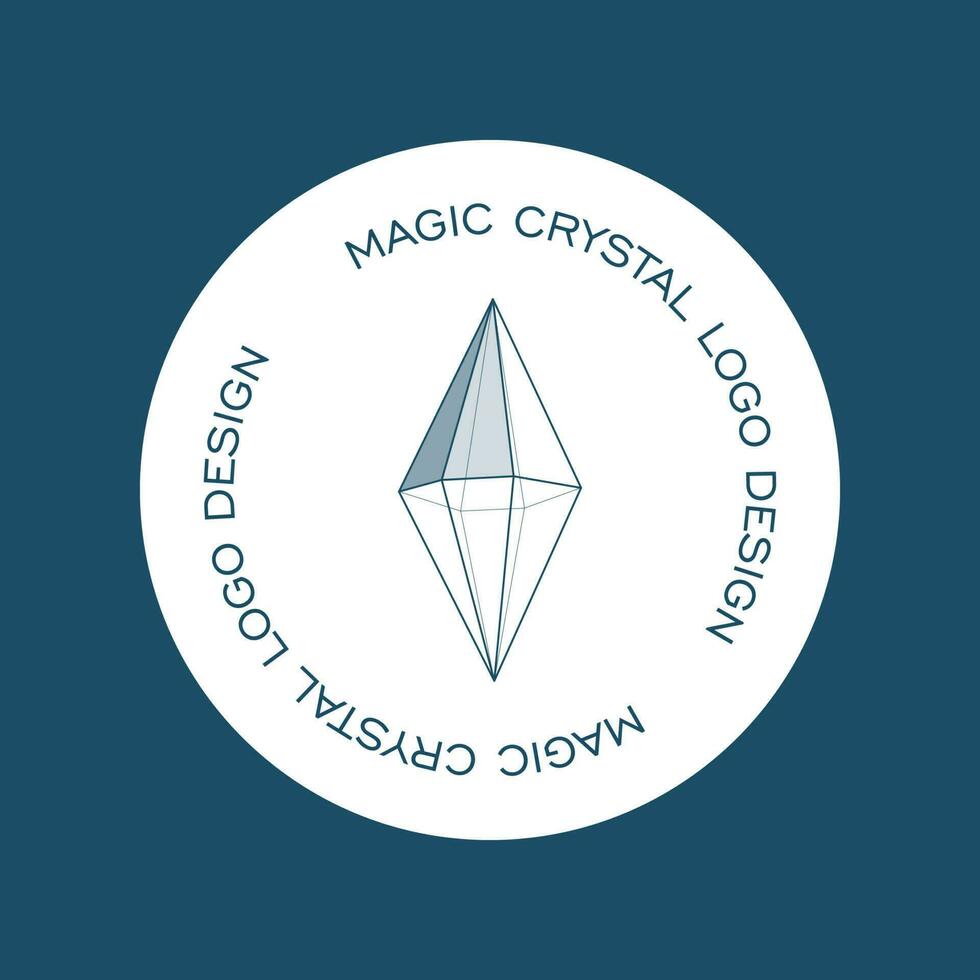 cristal gema esboço logotipo ilustração. Magia cristal conceito. moderno vetor ilustração. transparente linha arte gema com estrelas. minimalista adesivo Projeto para rede.