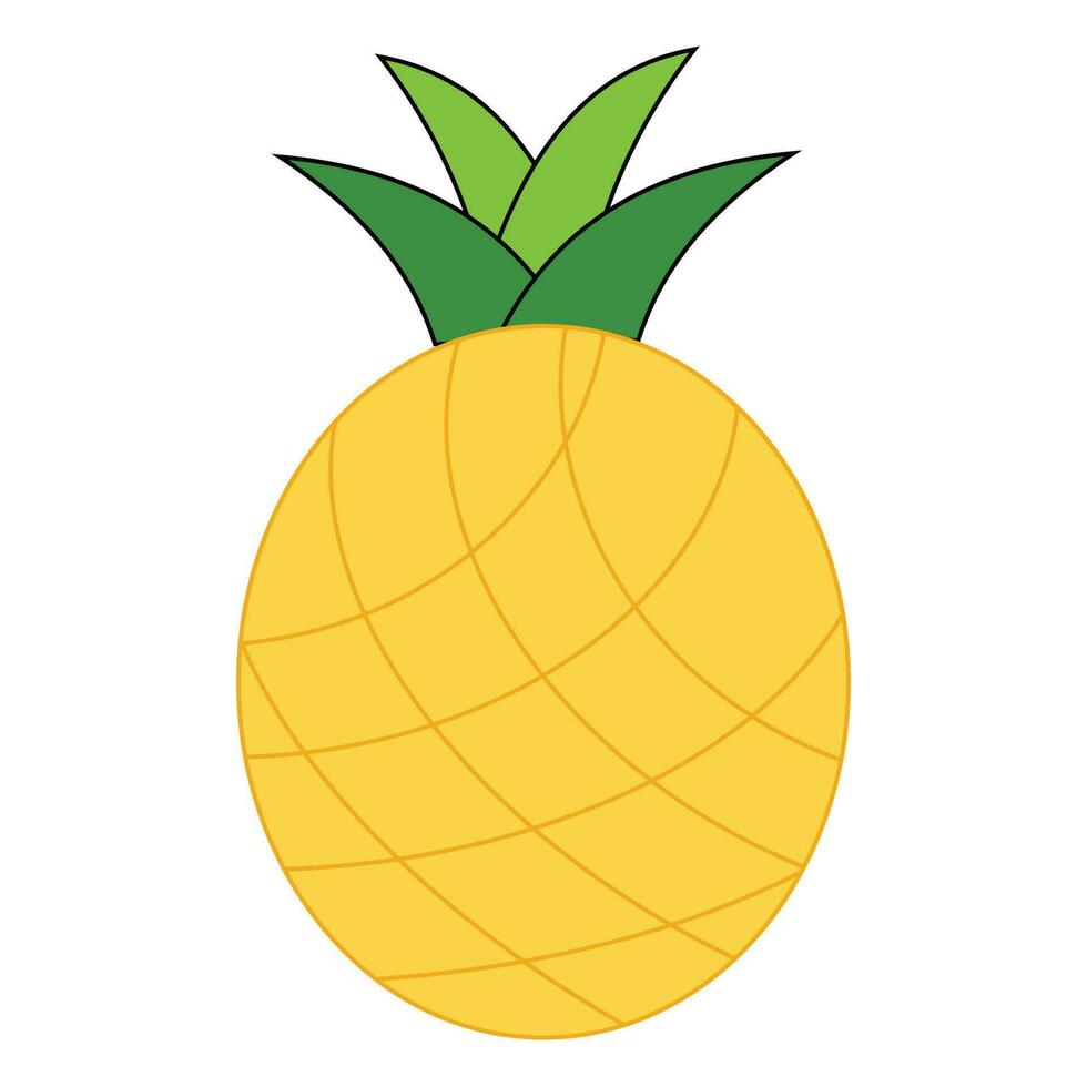 abacaxi tropical fruta ícone vetor ilustração gráfico Projeto. ilustração do uma fresco amarelo abacaxi, adequado para a Projeto do saudável comida, tropical fruta etc