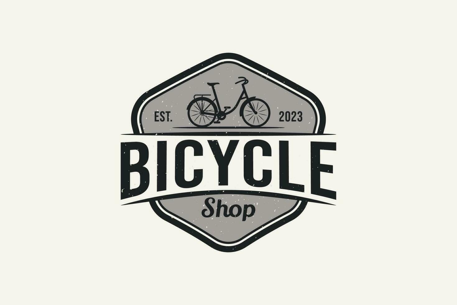 bicicleta fazer compras logotipo dentro vintage estilo para qualquer negócios. vetor