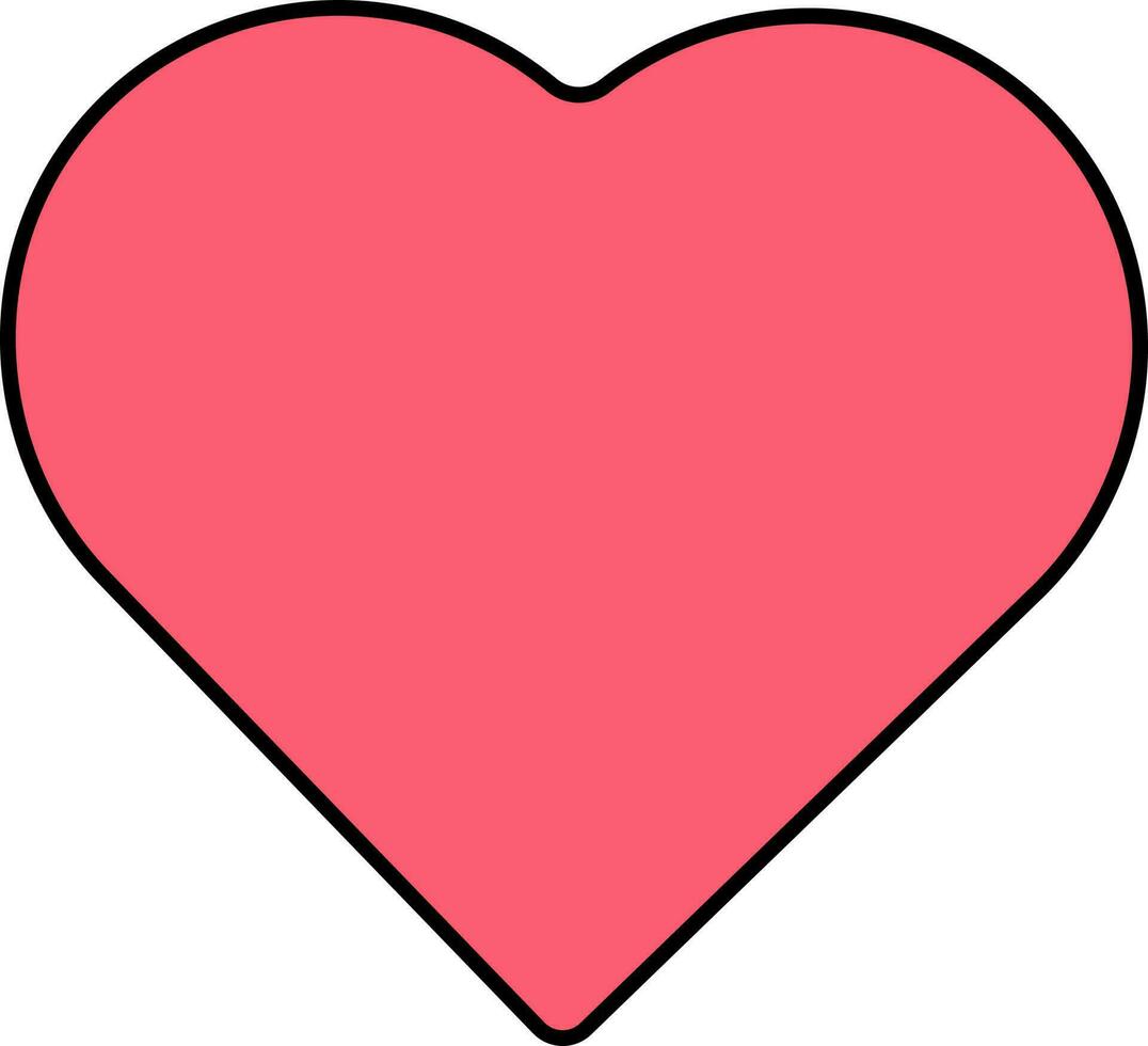 vermelho coração forma plano ícone em branco fundo. vetor