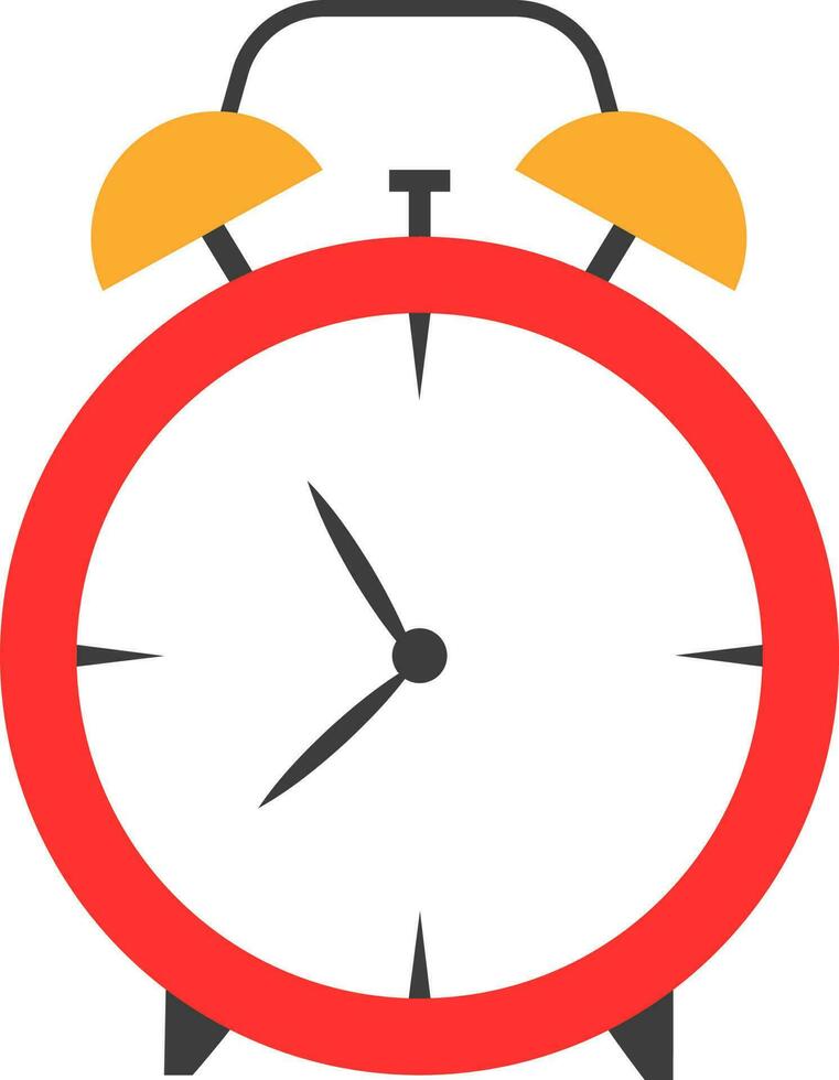 plano estilo alarme relógio ícone dentro vermelho e laranja cor. vetor