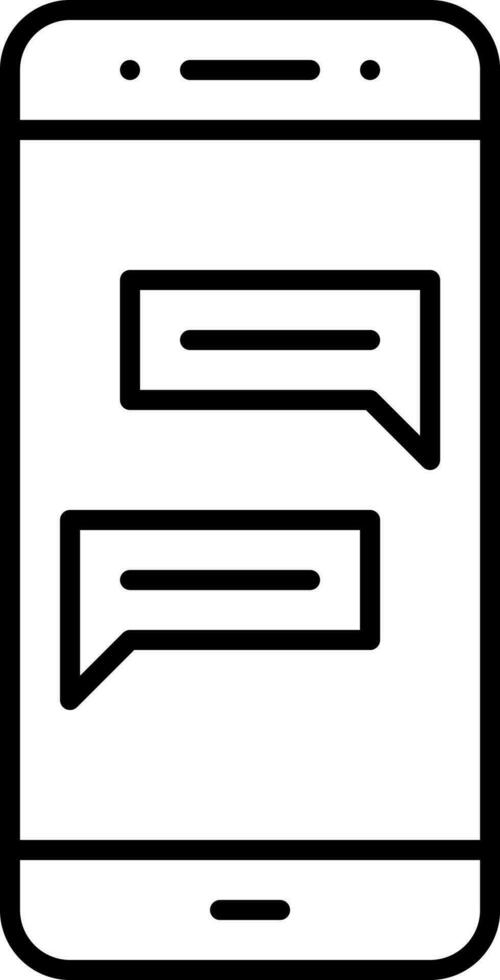 linear estilo conversando mensagem dentro Smartphone tela ícone. vetor