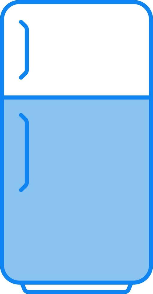Duplo porta geladeira ícone dentro azul e branco cor. vetor
