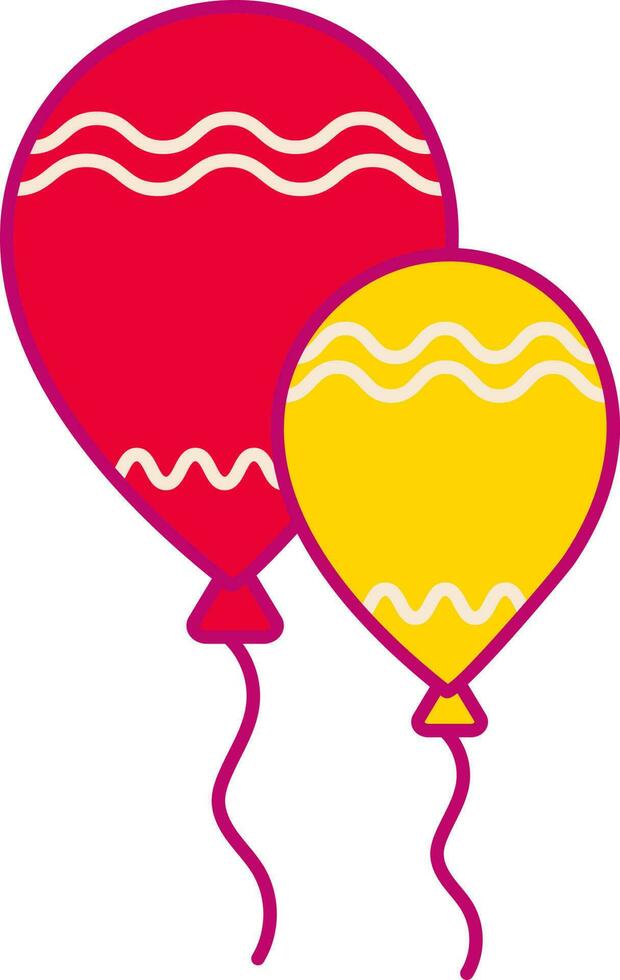 colorida grupo balão mosca ícone dentro plano estilo. vetor
