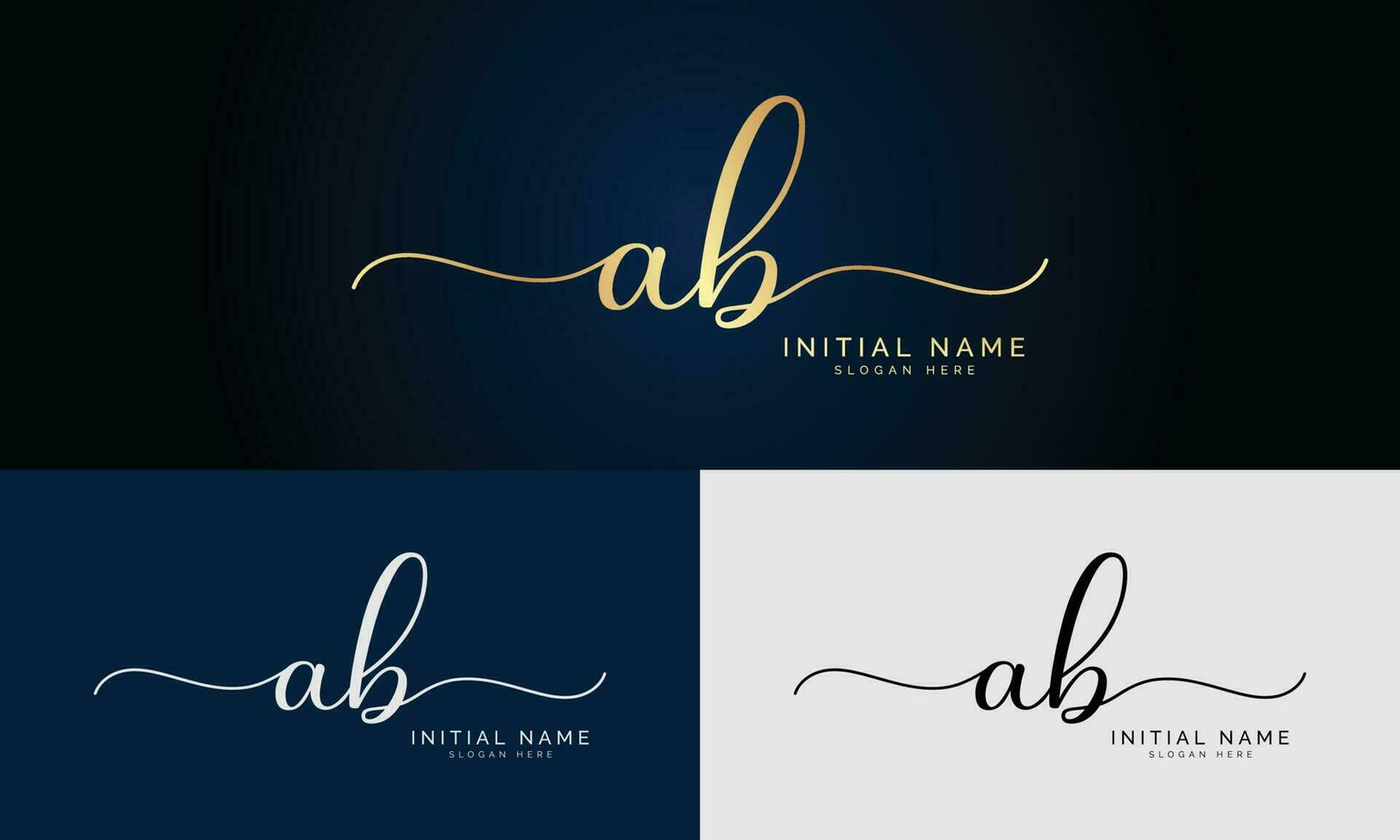 ab caligrafia inicial e design de logotipo de assinatura com círculo. logotipo manuscrito de design bonito para moda, equipe, casamento, logotipo de luxo. vetor