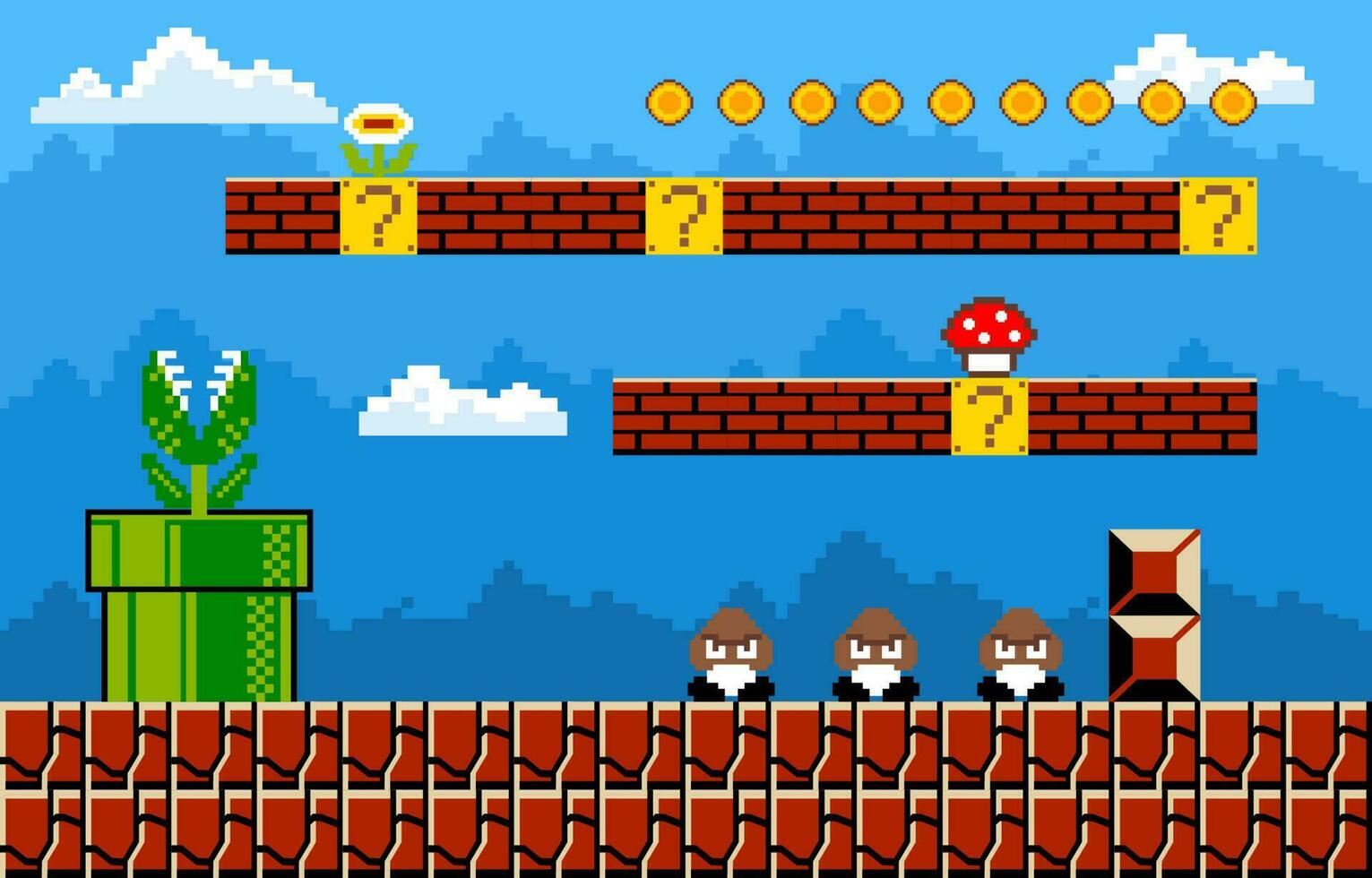 pixel jogos fundo conceito vetor