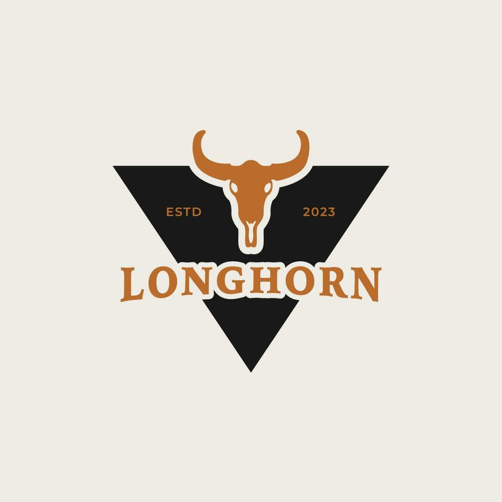 criativo vintage texas longhorn país ocidental logotipo Projeto conceito ilustração idéia vetor