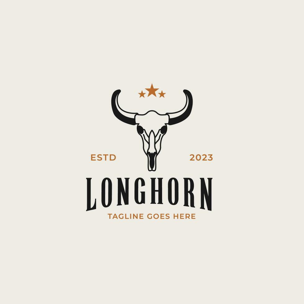 criativo vintage texas longhorn país ocidental logotipo Projeto conceito ilustração idéia vetor