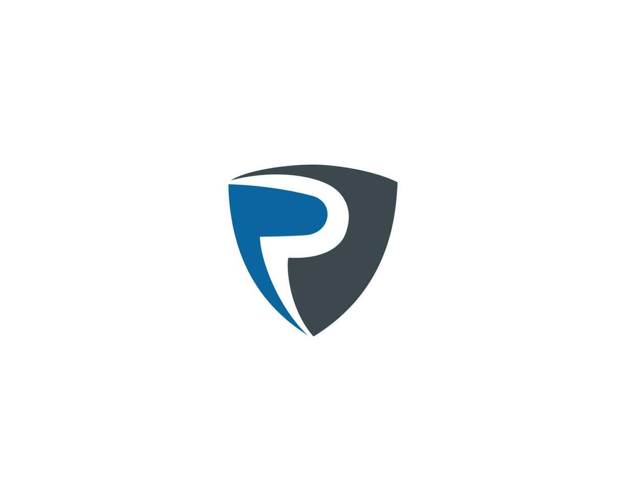 abstrato escudo com inicial carta p logotipo Projeto inspiração. proteção com carta p ícone vetor conceito modelo.