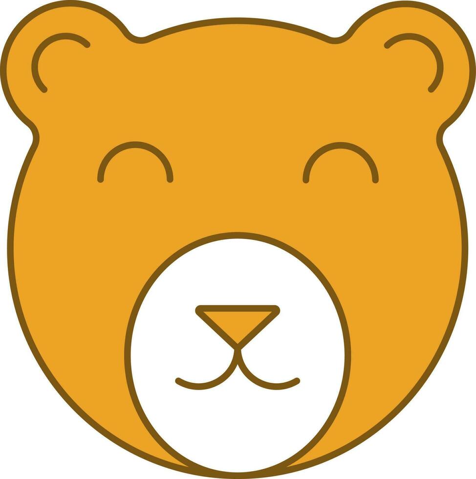 Urso de pelúcia Urso face ícone dentro amarelo e branco cor. vetor