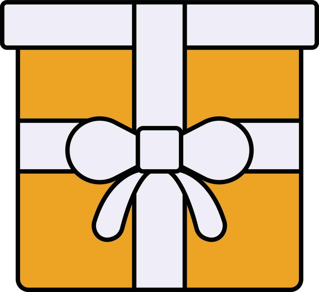 presente caixa ou presente ícone dentro amarelo e branco cor. vetor
